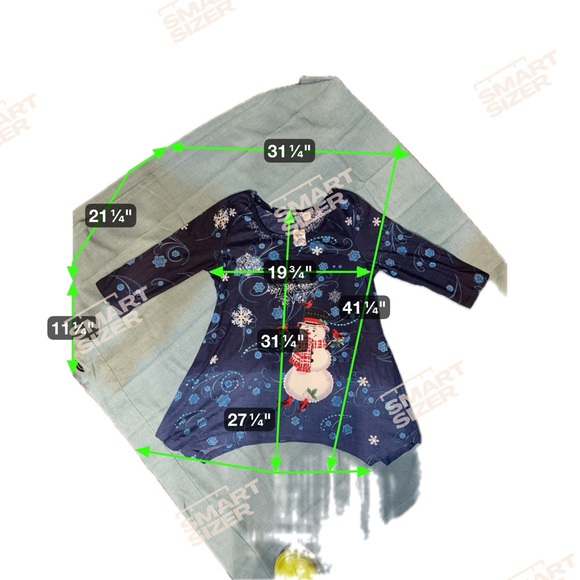 Charming Navy Snowman Print Tunic - Picture 4 of 5